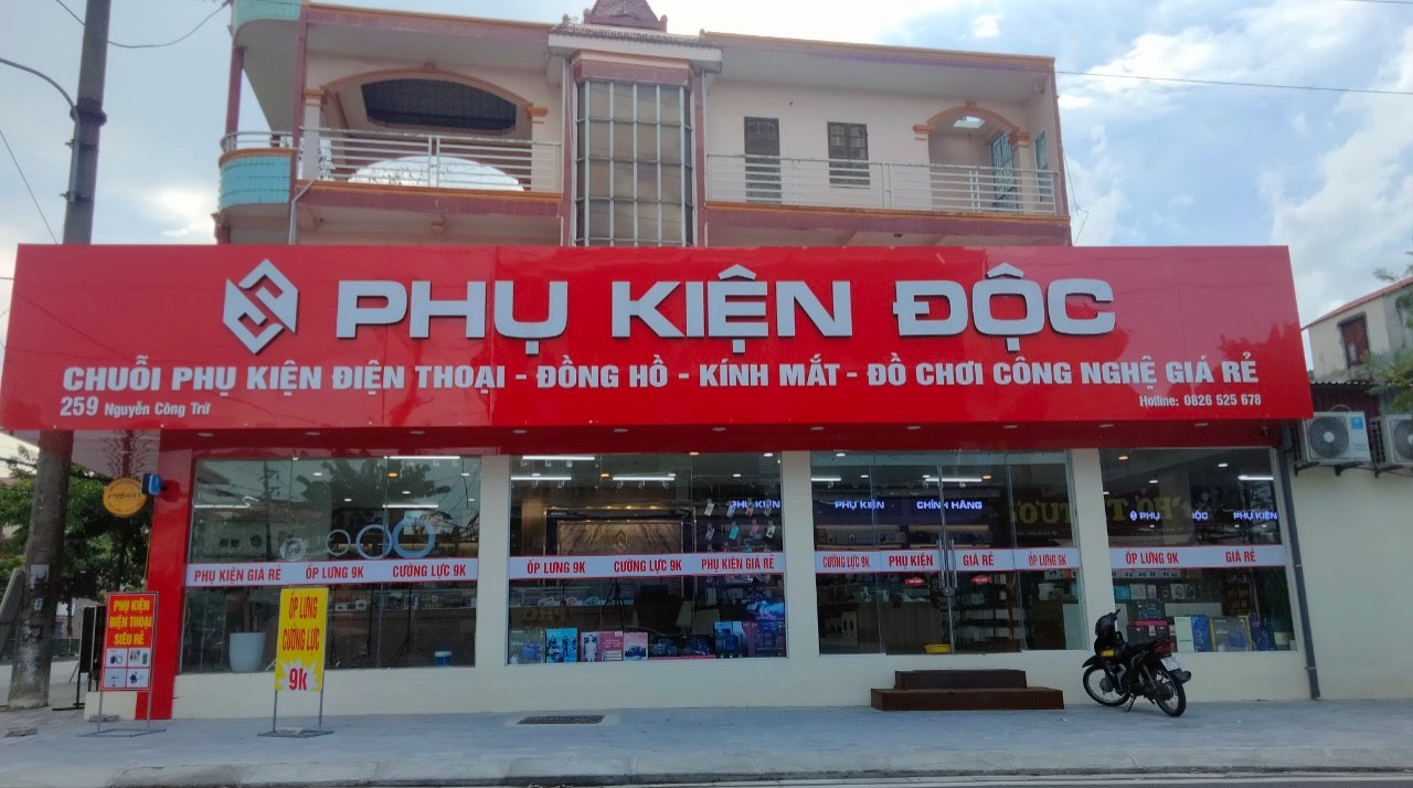 Hệ thống phụ kiện điện thoại Độc kinh doanh hàng hóa không nhãn phụ tiếng Việt