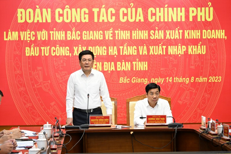 Bộ trưởng Nguyễn Hồng Diên nêu 8 giải pháp cho Bắc Giang tiếp tục đà tăng trưởng