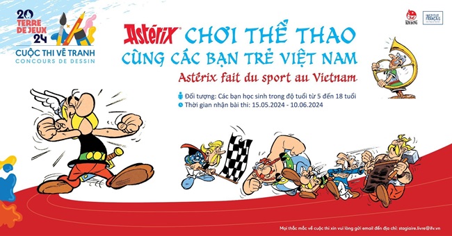 Cuộc thi vẽ tranh Astérix chơi thể thao cùng các bạn trẻ Việt Nam