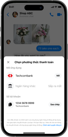 Techcombank tích hợp tính năng chuyển tiền qua Messenger, nâng cao trải nghiệm giao dịch liền mạch cho khách hàng
