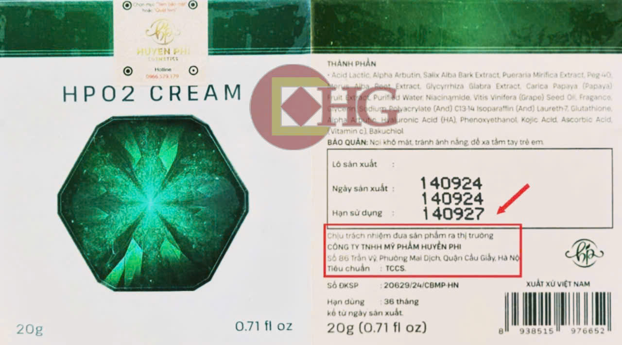 Một số dấu hiệu vi phạm của Mỹ phẩm Huyền Phi